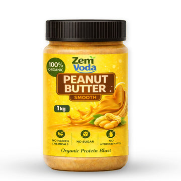 ZemVoda Organic Smooth Peanut Butter - 1kg of Pure Healthy Energy