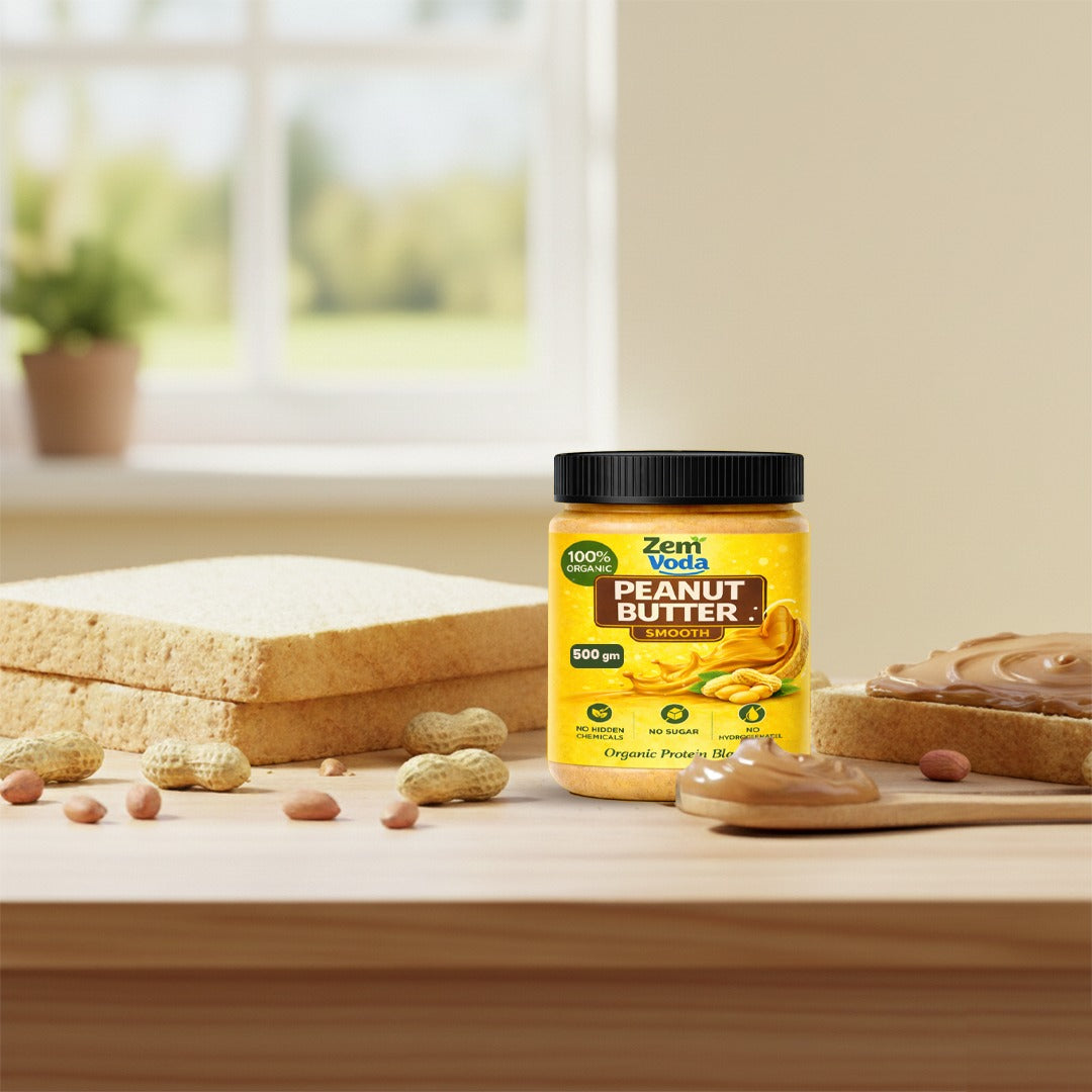 ZemVoda Organic Smooth Peanut Butter – 500g Jar