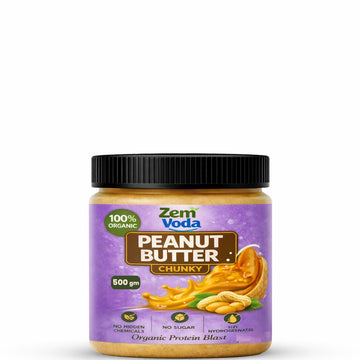 ZemVoda Organic Peanut Butter – Pure & Natural [500g] | High Protein, Keto-Friendly, Zero Additives