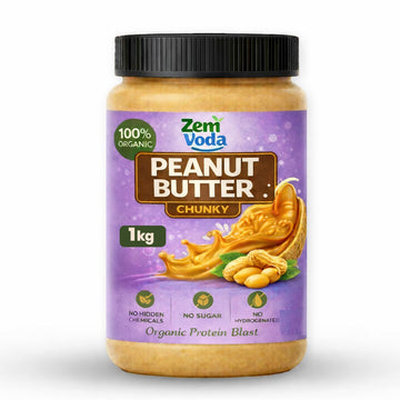 ZemVoda Organic Peanut Butter – Pure & Natural [1kg] | High Protein, Keto-Friendly, Zero Additives