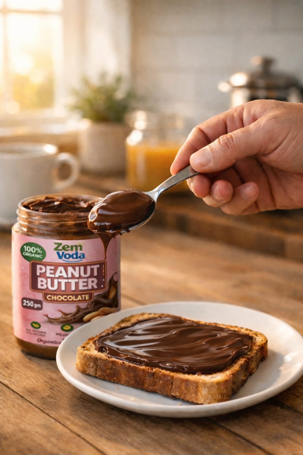 Zem Voda 100% Organic Peanut Butter Chocolate – No Sugar, No Chemicals (1kg)